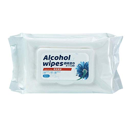 Disinfectant Wipes, 50Pc/Box 75% Alcohol Wet Wipes Suitable for Family All Daily Protection