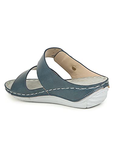 Image of Valiosaa womens Blue Heels Flat Sandal