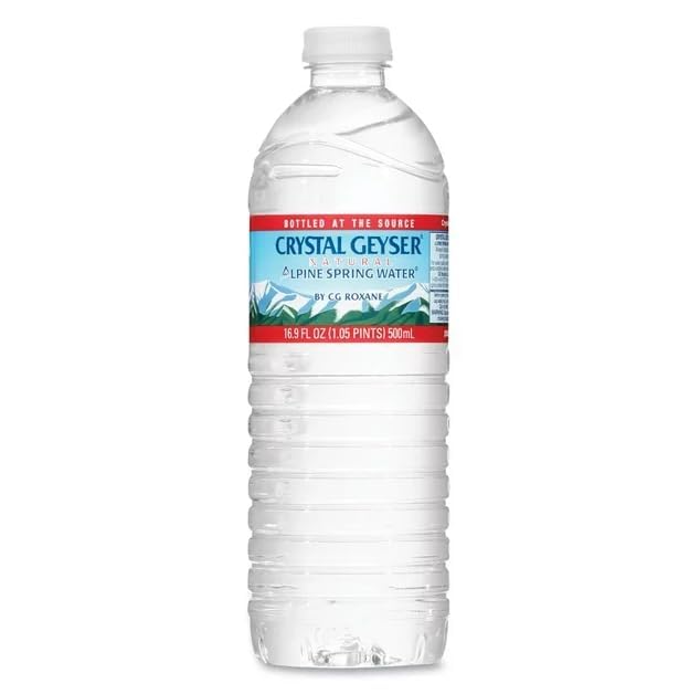 Crystal Geyser Natural Alpine Spring Water, 16.9 fl oz, Pack of 8 - Perfect for Halloween Parties, Goodie Bags, and On-the-Go Hydration