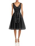 Annadress Women's Net Bridesmaid Dresss Evening Cocktail Gowns 14 Black