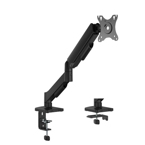 Image of Jin Office Single Monitor Gas Spring Arm |Supports 13-32 inch Screen| 10KG Weight Capacity, 1 Year Warranty| Height Adjustable Desk Mount| Spring Adjustment Monitor Stand| Tilt, Swivel, Rotation Features