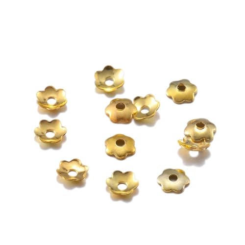 1000 piezas de 4,0 mm de flores con filigrana, cuentas con forma de pétalo, miniespaciador, tapas de extremo a granel para suministros de fabricación de joyas, venta al por mayor, oro