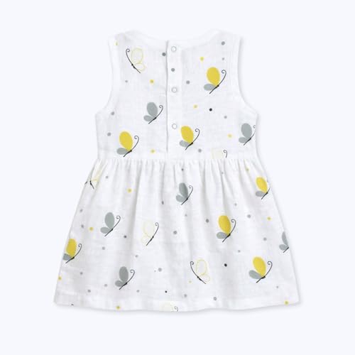 Image of The Boo Boo Club Girls Cotton Muslin Printed Dress | Short Sleeve Knee-Length Summer Girls Frock | Soft Breathable