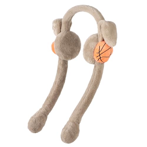 XGOPTS Kids Winter Furry Warm Earmuffs with Pop Up Moving Jumping Ears Funny Plush Soccer Ear Warmers Bunny Headbands Cosplay2