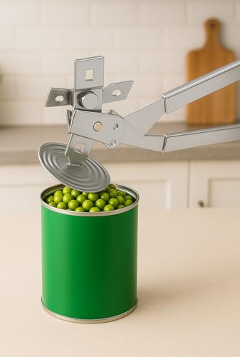 Can Opener Heavy Duty Stainless Steel Smooth Edge Manual Can Opener and Bottle Openers, Soft Comfortable Handle, Oversized Handheld Turn Knob, US Designed Multifunctional Kitchen Tool, 2 pack,
