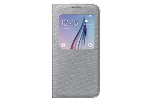 Samsung S-View Flip Cover for Samsung Galaxy S6 - Silver Fabric