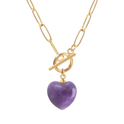 TaYolnFaSo Heart Amethyst Paperclip...