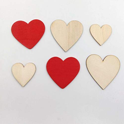 VOSAREA 134 Pcs Wedding DIY Decoration Natural Heart-shaped Lightweight Love Chic Wood Chips for Wedding Craft DIY -40mm/100Pcs 60mm/30pcs/60mm/4pcs - Image 8
