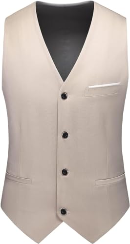KUDMOL Herren 3-Stücke Anzug Business EIN Knopf Smoking Anzug für Männer Smoking Klassische Blazer Weste Hosen Set