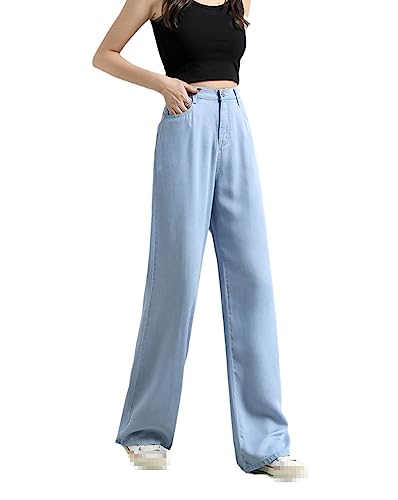 Ownwfeat Women's Jeans Wide Leg Loose Casual Denim Pants