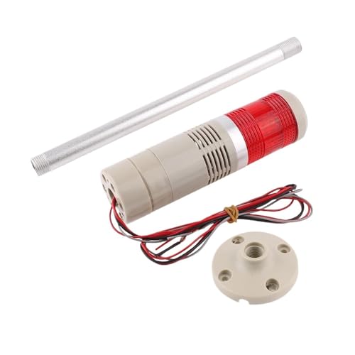 1 Layer 12V 24V 110V 220V Red Green Yellow Industrial Tower Signal Warning Light LGP-205 Indicator Light Steady Light with Sound(Red+Yellow+Blue,DC 24V)