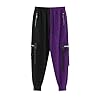 XYXIONGMAO Men's Jogger Pants Techwear Hip Hop Harem Pants Streetwear Tactical Track Pants, Black&Purple, XXL #3