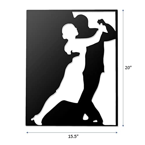 Image of METSYWall Decor Couple Metal Art,(51x39cm),Made of 1.2mm Metal Sheet, Crafted with Laser Cutting, Black Powder Coated, for Living Room, Kid's Room, Bedroom, Hallway