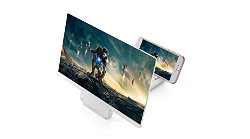 Lupa de tela de telefone anti-radiação projetor de celular HD 3D suporte para assistir filme, faça a tela do seu celular se transformar em tela integrada, assista a vídeos mais confortável (branco sem bordas de 12 polegadas)