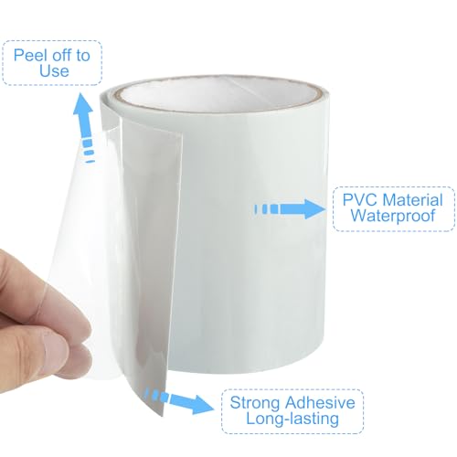 Image of PATIKIL Waterproof Patch Seal Tape 4 in x 5 Ft, PVC Leak Proof Repair Tape Instant Sealing for HVAC Ducts, Roof Crack, Hoses Pipes, Awning, White