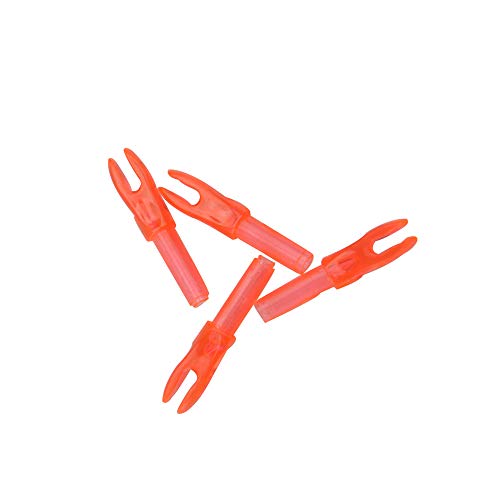MILAEM 50 Stück Bogenschießen Pfeilnocken Austauschbare Nocken Kunststoffe insatz Pfeilschwänze für ID 4,2 mm Pfeilschaft (Transparent Orange)