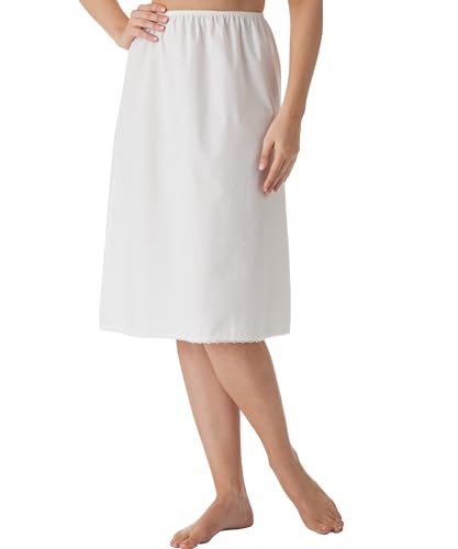 Velrose Women's Woven Cotton Half Slip (US, Alpha, Medium, Regular, Regular, White)