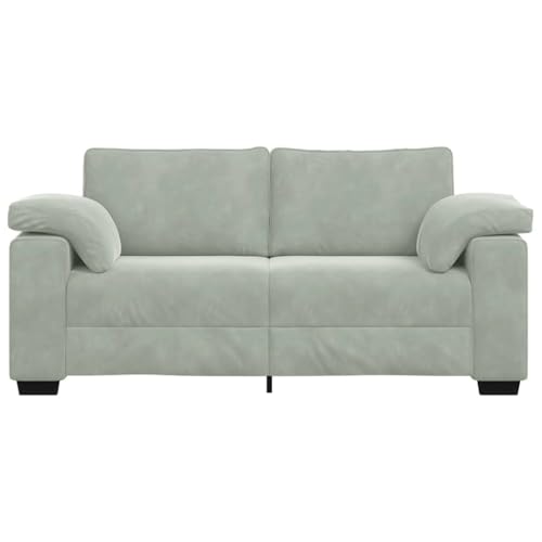 MOBCANT Zweisitzer-Sofa Hellgrau 140 cm Samt Sofagarnitur Couchgarnitur Modulares Sofa Polstergarnitur für Wohnzimmer Hotel Schlafzimmer Wohnung – Bild 6
