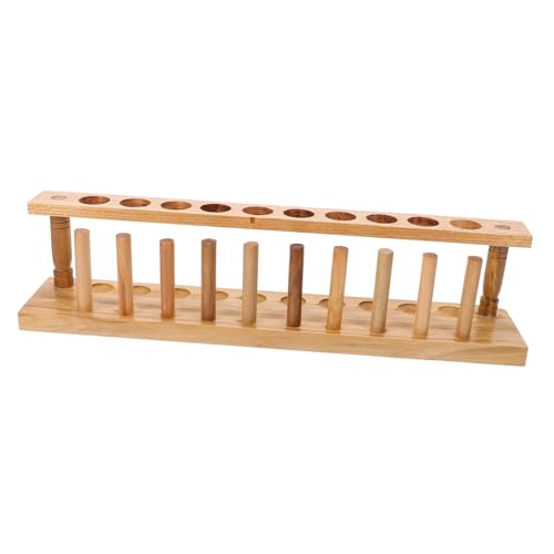 Alipis 10trous Support Bois Pour Éprouvettes Rack De Stockage Pour Tubes De Étagère De Laboratoire Et Pratique