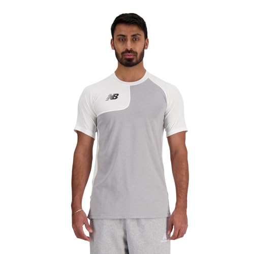 New Balance Men's SS Asym Baseball Top Right, White, XX-Large