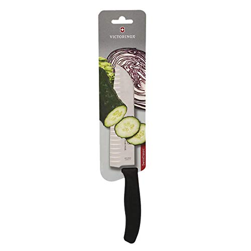 Homestop Victorinox Kitchen Stainless Steel Fluted Santoku Knife (Black_Free Size) #TOP7