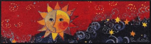 Salonloewe Rosina Wachtmeister Sole Nuovo Paillasson lavable 35 x 120 cm Motif chats Multicolore amusant Tapis d'entrée Lavable