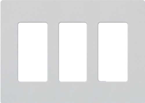 Image of Lutron Claro 3 Gang Decorator /Rocker Wallplate, Satin, Palladium (1-Pack) | SC-3-PD