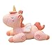 Lulihhhh 45CM-80CM Einhorn Plüschtiere bewegliche Einhornpuppe lustige kreative weiche Tierkissen gefüllte Kinder Geburtstag Weihnachtsgeschenk-45cm,pink