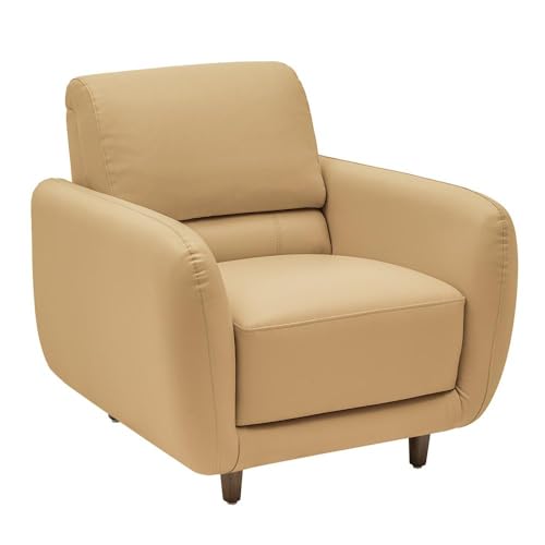 Image of Wakefit Sofa Set | 5 Year Warranty | Sofa 5 Seater, 5 Seater Sofa for Living Room, Wooden Sofa Set, Sofa Set 3+1+1 Seater - Solomon(Robin : Ivory)