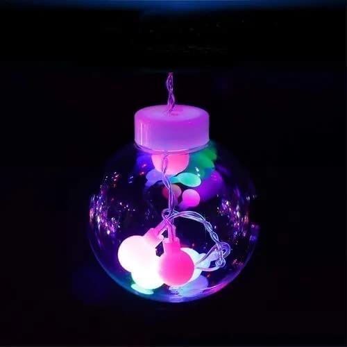 Image of Plastic 12 Lights 138 Led 8.2 Feet Curtains String Lights Window Curtain Lights Sourced (3 Meter) (String Light) Ac (Multicolor Wish Ball)