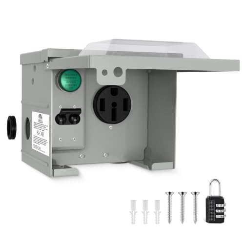 Nilight 50 Amp RV Power Outlet Box with Breaker ETL Listed NEMA 14-50R
