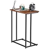 Matériau de Haute Qualité: Cette table d'appoint est fabriquée en aggloméré de haute qualité de 15 mm d'épaisseur et cadre en fer dépoli avec une grande durabilité. L'ensemble de la structure peut être chargé jusqu'à 25 kg.