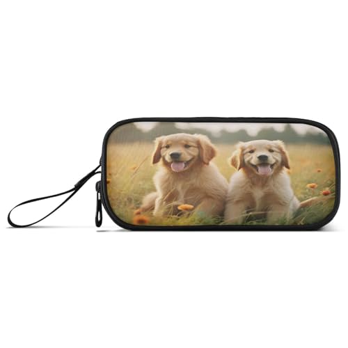 Waassud Estuche para lápices con diseño de perros lindos y de gran capacidad, estuche para lápices, estuche estético con cremallera para organizador de oficina, Multicolor, Estuche para lápices