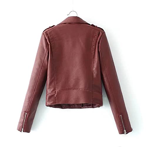 Women's Faux Leather Shacket Long Sleeve Zip Up Motorcycle Jacket Moto Biker Coat Notch Lapel Open Front Cardigans3