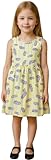Perfect Fashion Girls' dress with marshmallow drawing F102-4-Yellow