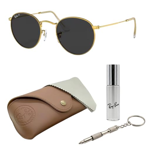 Image of Ray-Ban RB3447 ROUND METAL Round Shaped Sunglasses for Men with Official RAYBAN Eyewear Kit