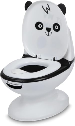 Bebeconfort Pot Bébé Toilette, Siège d'Apprentissage de la Propreté, 1-4 ans, 0-20 kg, Pare-Éclaboussures, Vrai Son de Chasse d'Eau, Cuvette Amovible, Facile à Nettoyer, Panda