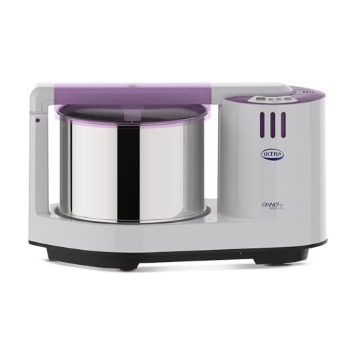 Image of Ultra Grind+ Gold (T) 2 Litre Table Top Wet Grinder - White | Digital Timer - Fast Grinding Conical Stones, 150W Motor & 5 Years Warranty | AISI 304 Food-Grade SS Multi Utility Cylindrical Drum