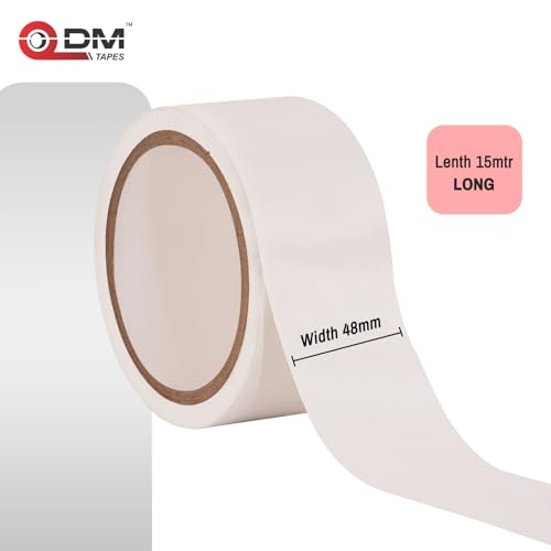 Image of DM TAPES Floor Marking Tape for Safety | Self Adhesive Tape | Multipurpose Marking Tape, for Warehouses and Commercial Use | (White)