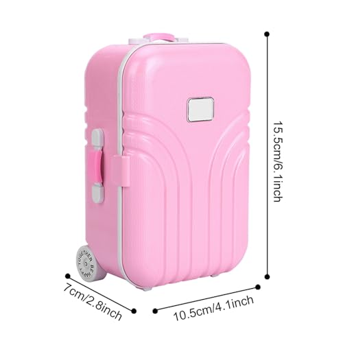 Doll Suitcase Toy Case Cute Plastic Trolley Suitcase Mini Luggage Box Doll Accessories (A)2