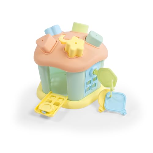DOLU Shape Sorter Sweet House with Lockable Doors and Keys Baby Activity Toy Shape Sorter For Children From 12 Months Shapes Sorter House 5 Shapes Colours Kids Shape Sorter Toy