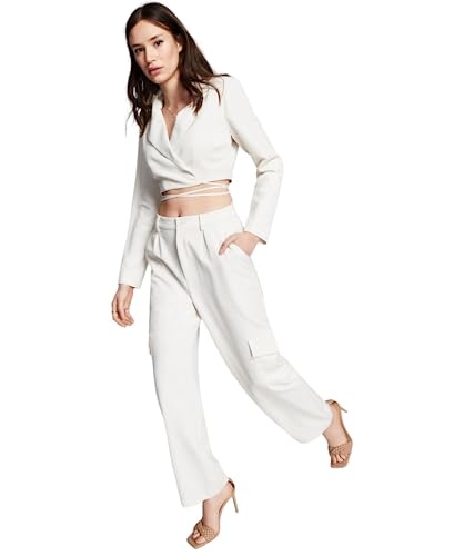 and Now This Women's Cropped Wrap Tie Blazer