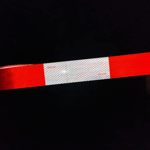Swrt RT Dot-C2 Reflective Tape 2 Inch X 200 Feet Red White Reflective Tape Outdoor Waterproof Conspicuity Strong Adhesive Reflector Tape Warning Safety Reflective Tape thumb #5