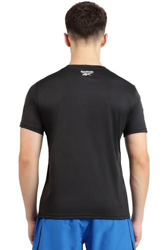 Image of Reebok Men's Polyester Gym T-Shirt - Moisture Wicking Sports T-Shirt for Men | Workout Running Training Tshirt for Men | Half Sleeve Active Tee