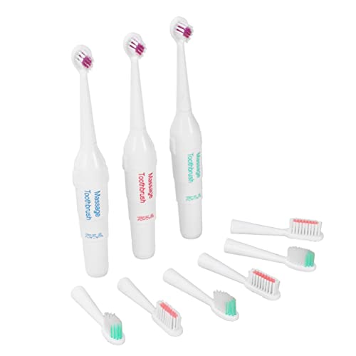 Mikikit Pet Toothbrush Set Electric Small Dog Battery Operated Portable Gentle Safe for Pets Random Color