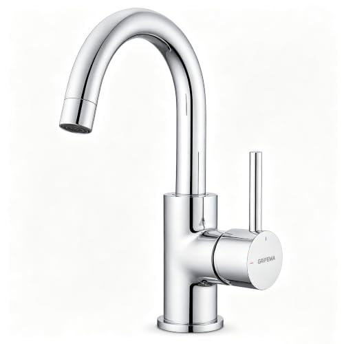 GRIFEMA Grifo de Lavabo Monomando Cromado, Giratorio 360°