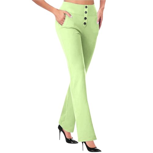 Leggings de mujer con pantalones de yoga, cintura alta, cómodos pantalones de entrenamiento, pantalones de negocios, leggins negros para mujer, Verde claro., M