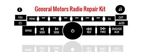 GMC Yukon Radio Button Repair Kit for Chevy Tahoe Chevy Silverado, Suburban, Sierra, Avalanche, Cadillac Escalade, Denali, Impala, Malibu Dealer Grade Matte Black Vinyl Overlay Decal