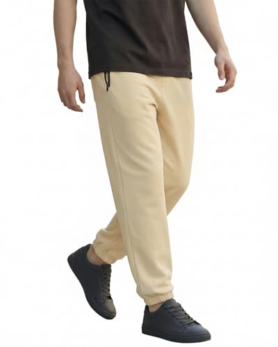 Image of Bewakoof Men's Solid Oversized Fit Cotton Joggers