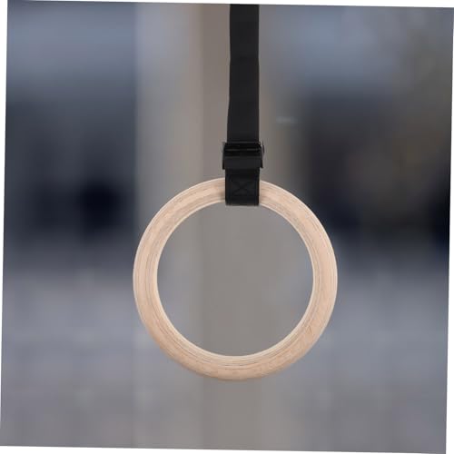 Anillas de gimnasia de madera con hebilla y correas ajustables miniatura 4